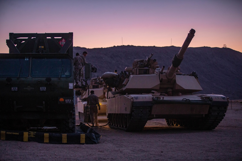 Combat Logistics Battalion 2 Resupplies 2nd Battalion, 10th Marine Regiment and 1st Tank Battalion