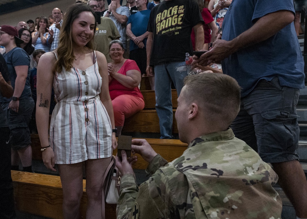 Soldier Proposes During Deployment Ceremony
