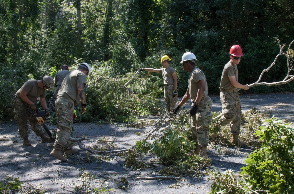 Tornado clean up Harwich, Mass.