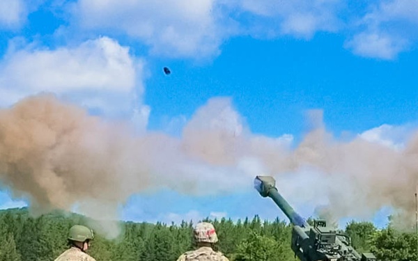 Soldiers Fire M777 Howitzer