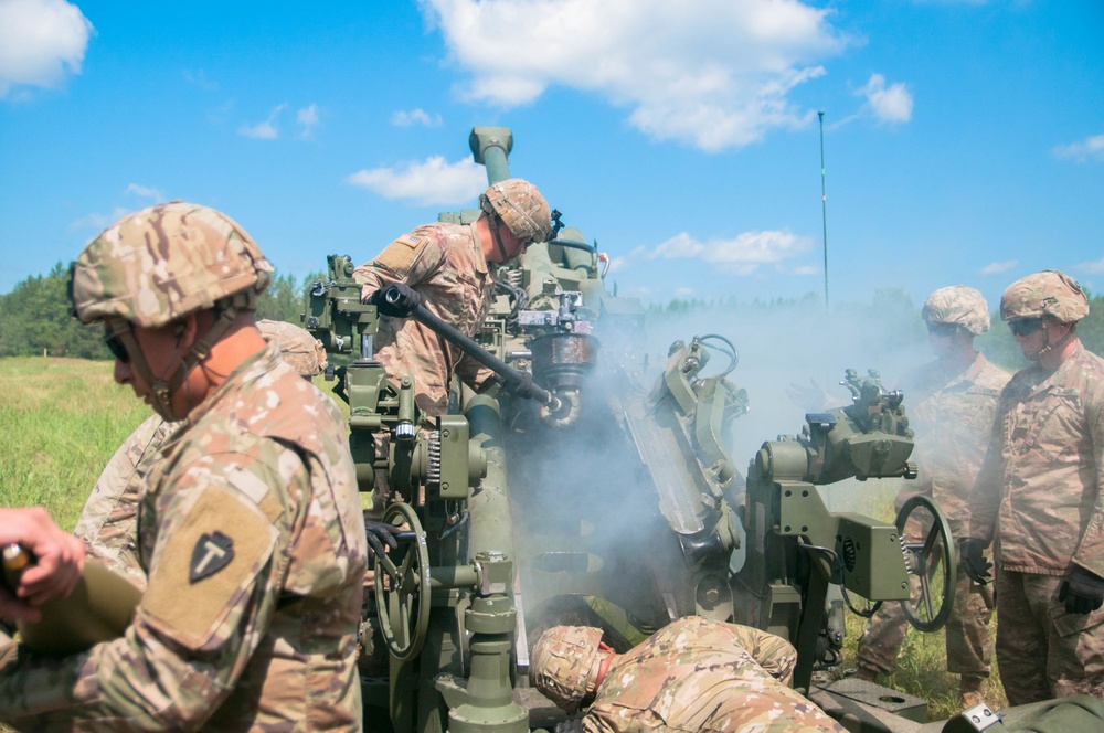 Soldiers Clear M777 Howitzer