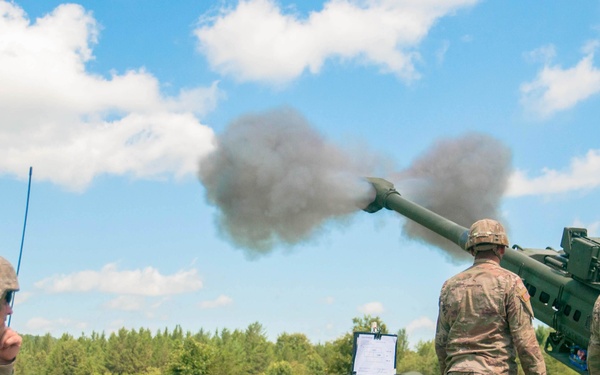 Soldiers Fire M777 Howitzer