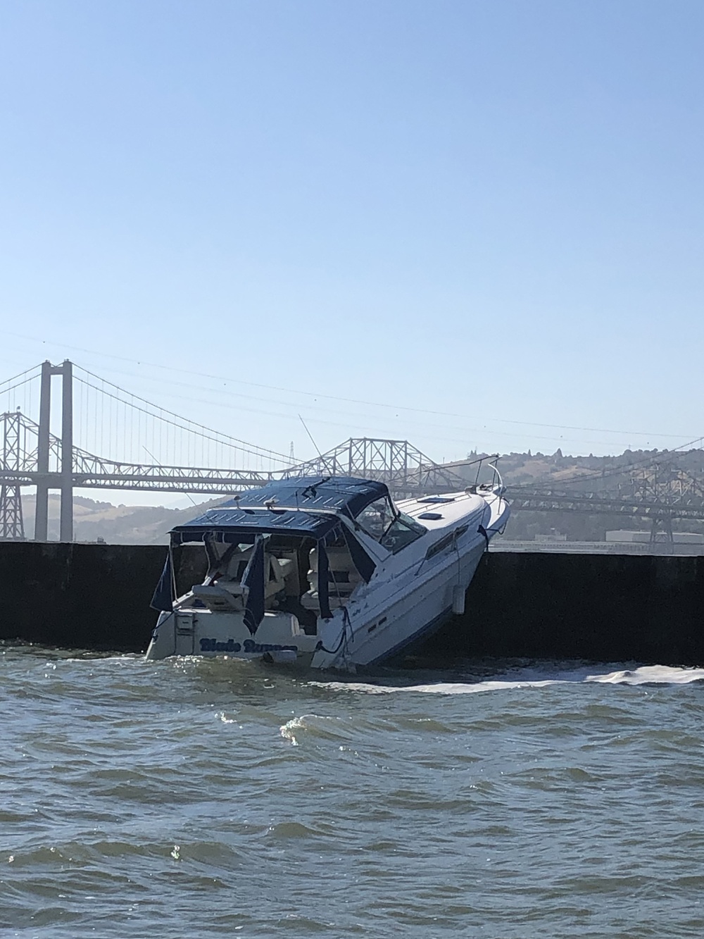 Coast Guard Station Vallejo rescues 3 after their vessel collided with a jetty
