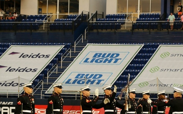 Silent Drill Platoon performs during MLL All Star Game