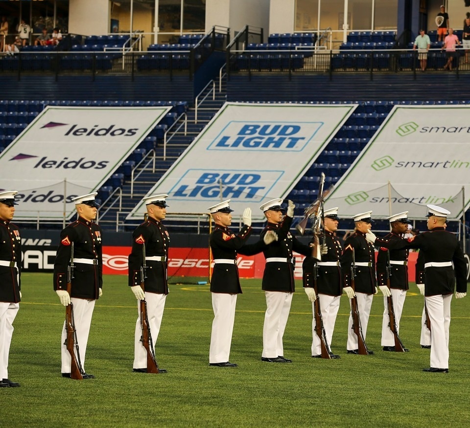 Silent Drill Platoon performs during MLL All Star Game