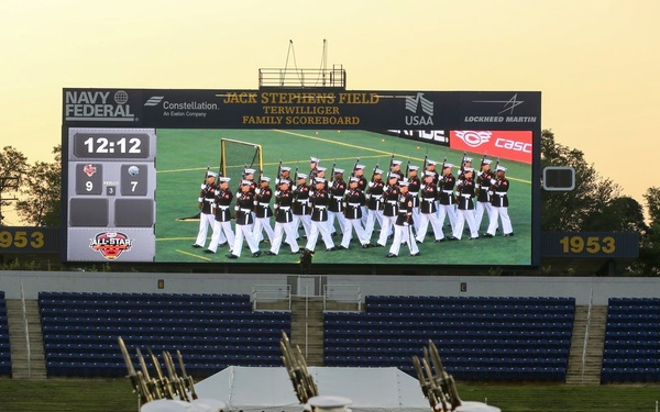 Silent Drill Platoon performs during MLL All Star Game
