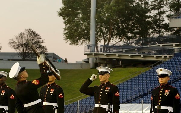 Silent Drill Platoon performs during MLL All Star Game