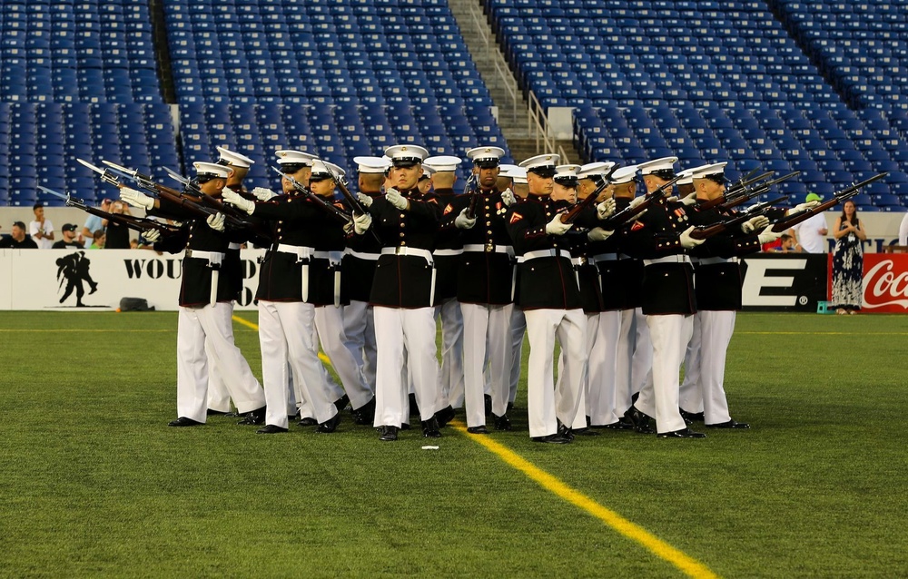 Silent Drill Platoon performs during MLL All Star Game