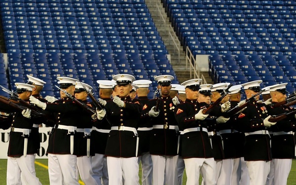 Silent Drill Platoon performs during MLL All Star Game