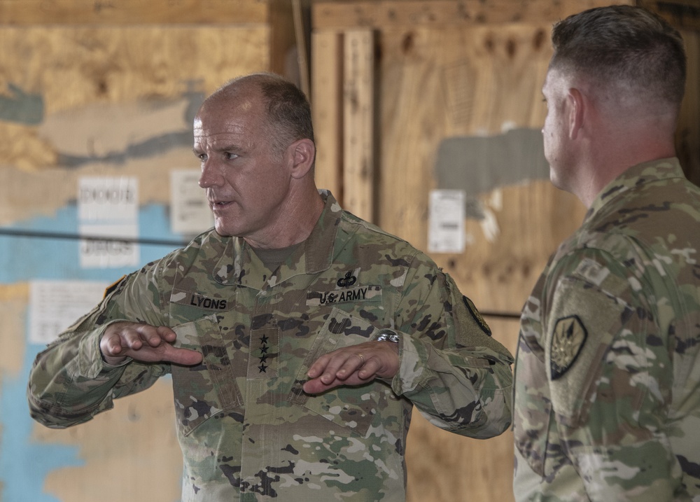 TRANSCOM Gen. Lyons visits Travis AFB