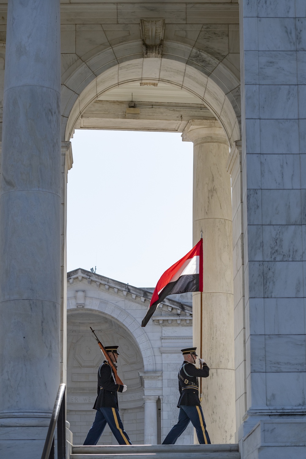 Egyptian Minister of Defense Gen. Mohamed Zaki Participates in an Armed Forces Full Honors Wreath-Laying Ceremony at the Tomb of the Unknown Soldier