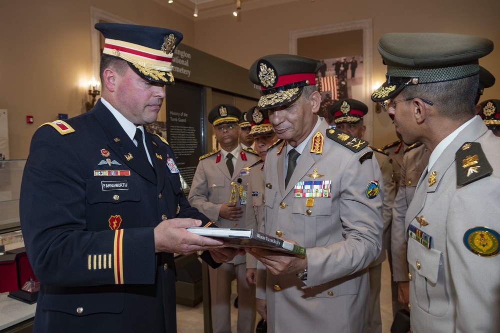 Egyptian Minister of Defense Gen. Mohamed Zaki Participates in an Armed Forces Full Honors Wreath-Laying Ceremony at the Tomb of the Unknown Soldier