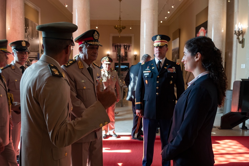 Egyptian Minister of Defense Gen. Mohamed Zaki Participates in an Armed Forces Full Honors Wreath-Laying Ceremony at the Tomb of the Unknown Soldier