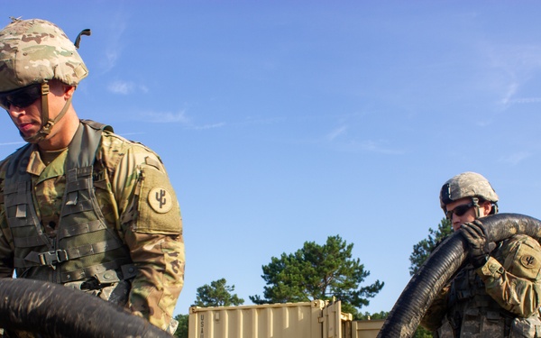 960th Quartermaster Company Soldiers Breakdown Pump Station