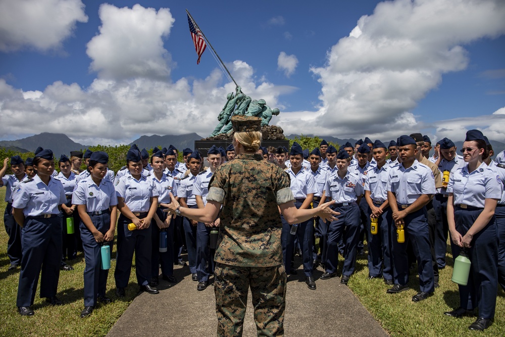 Lt. Col. Batson speaks to JROTC cadets