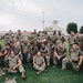 U.S. Army paratroopers pose after competing in physical fitness event