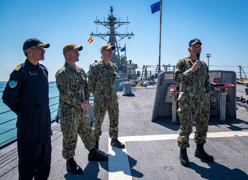 Senior Leadership Holds an All-Hands Call Aboard USS Gridley (DDG 101)