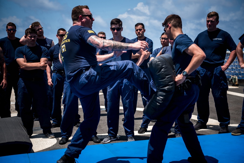 Law enforcement training on Coast Guard Cutter Stratton