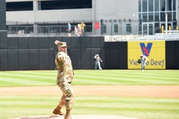 Chicago-based Soldiers represent Army Reserve at American Association of Independent Professional Baseball game