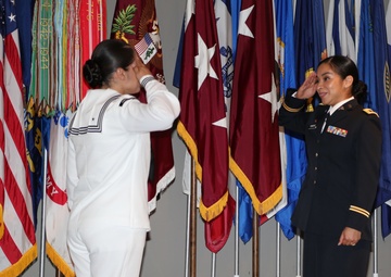 2LT Teniente Exchanges Ceremonial &quot;Silver Dollar Salute.&quot;