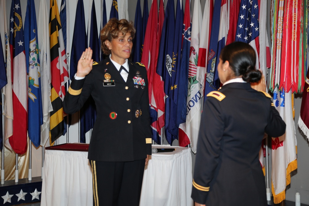 44th Surgeon General of the Army and Commanding General of US Army’s Medical Command Lieutenant General Nadja West Commissions Officer at The Women in Military Service for America Memorial
