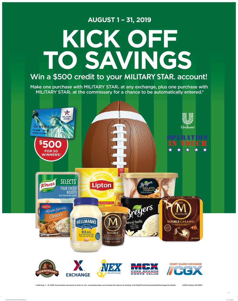 Unilever-MilitaryStar-DeCA Kickoff to Savings Sweepstakes