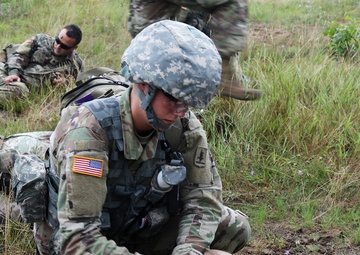 Combat medic at work