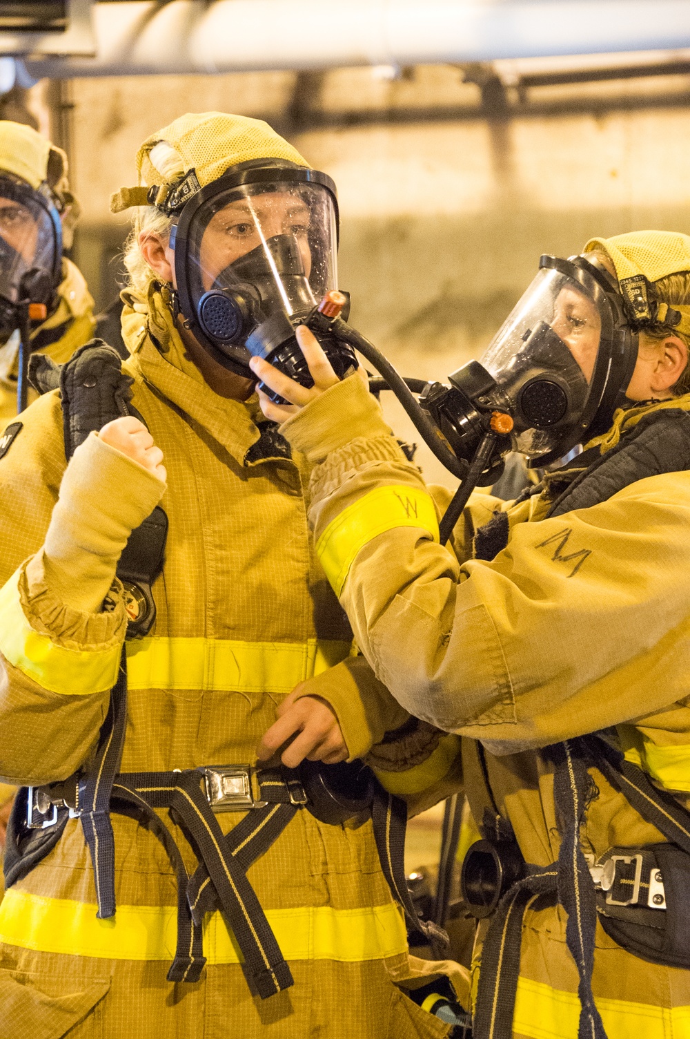 Officer Development School (ODS) class 19-050 here at Officer Training Command, Newport, Rhode Island, conduct shipboard firefighting training July 30, 2019.