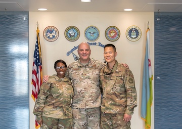 CJTF-HOA DCG poses with members of 142d Fighter Wing