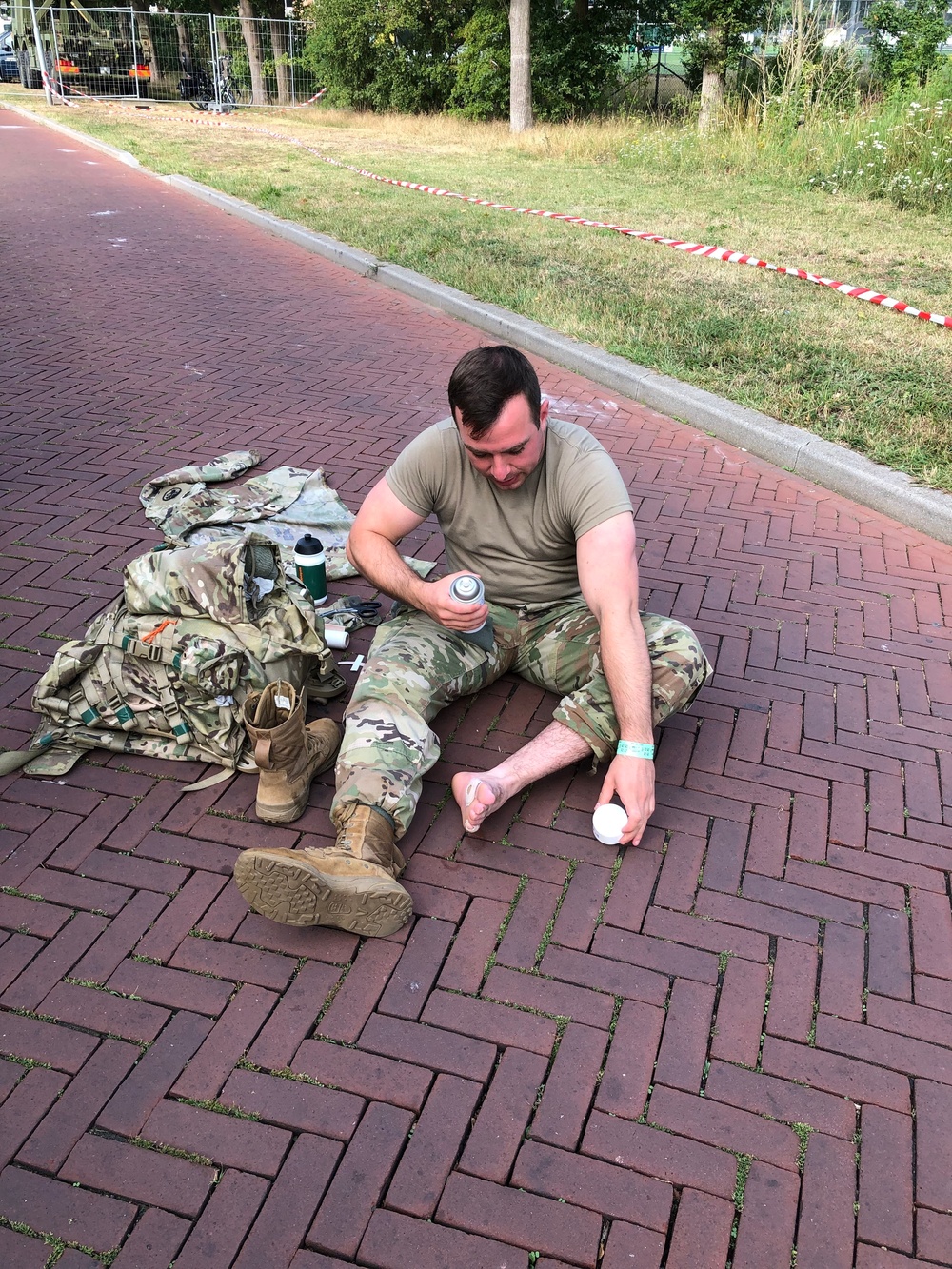 Army medic puts duty first during large marching event