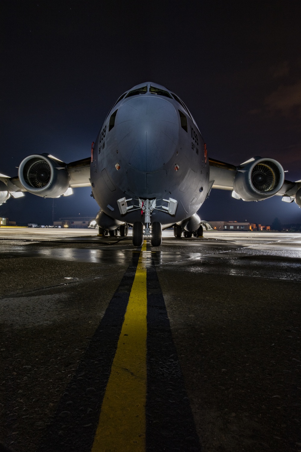 C-17 lights up the night