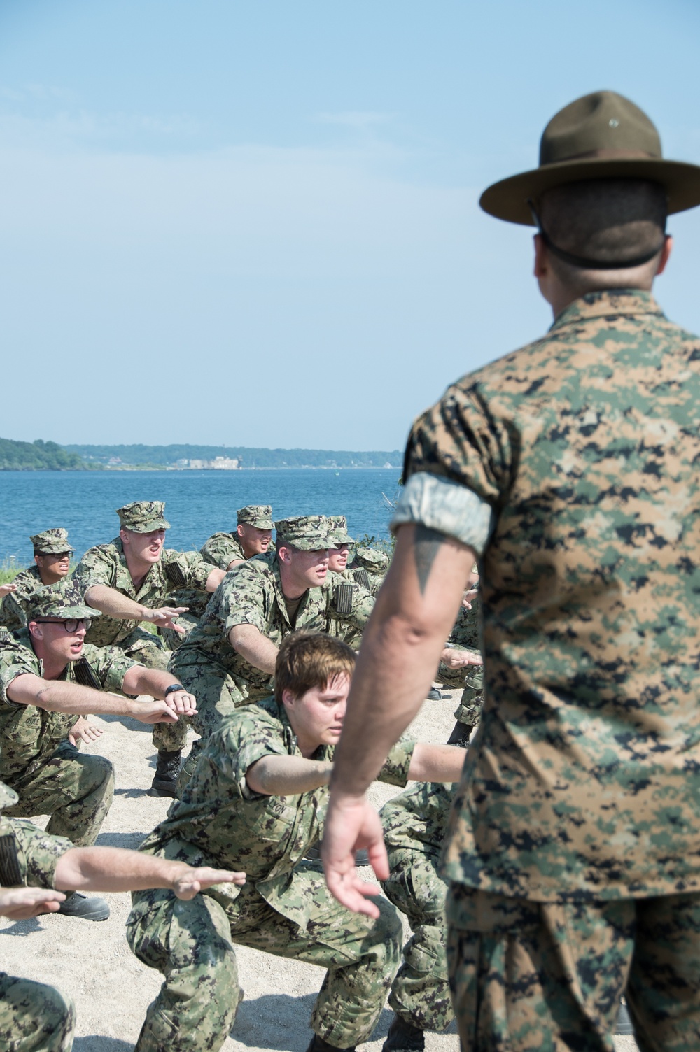 Officer Candidate School (OCS) class 17-19 here at Officer Training Command, Newport, Rhode Island, (OTCN) conduct performance reinforcement training on July 31, 2019.