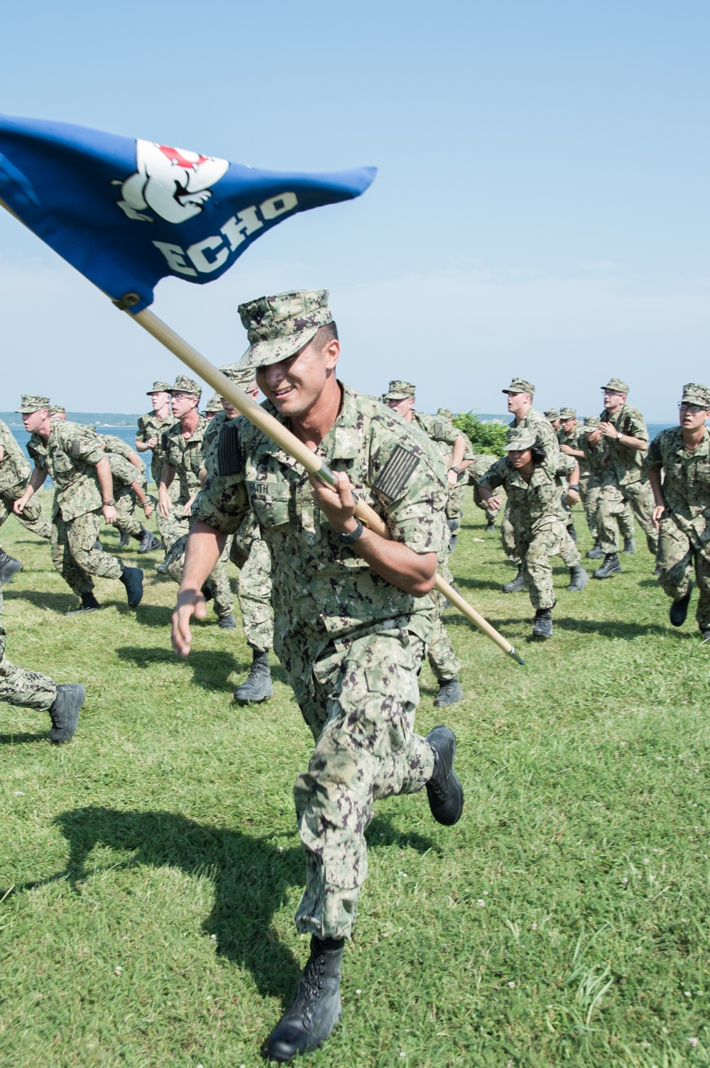 Officer Candidate School (OCS) class 17-19 here at Officer Training Command, Newport, Rhode Island, (OTCN) conduct performance reinforcement training on July 31, 2019.