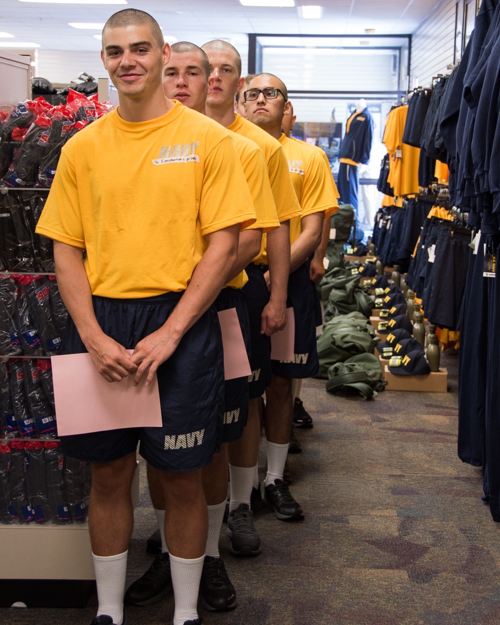 Officer Candidate School (OCS) class 01-20 here at Officer Training Command, Newport, Rhode Island, (OTCN) are issued their initial uniforms on July 31, 2019.