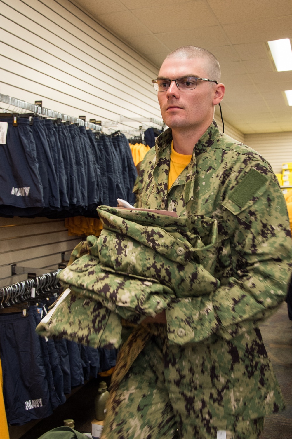 Officer Candidate School (OCS) class 01-20 here at Officer Training Command, Newport, Rhode Island, (OTCN) are issued their initial uniforms on July 31, 2019.