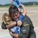 Pilot, family celebrate &quot;fini&quot; flight