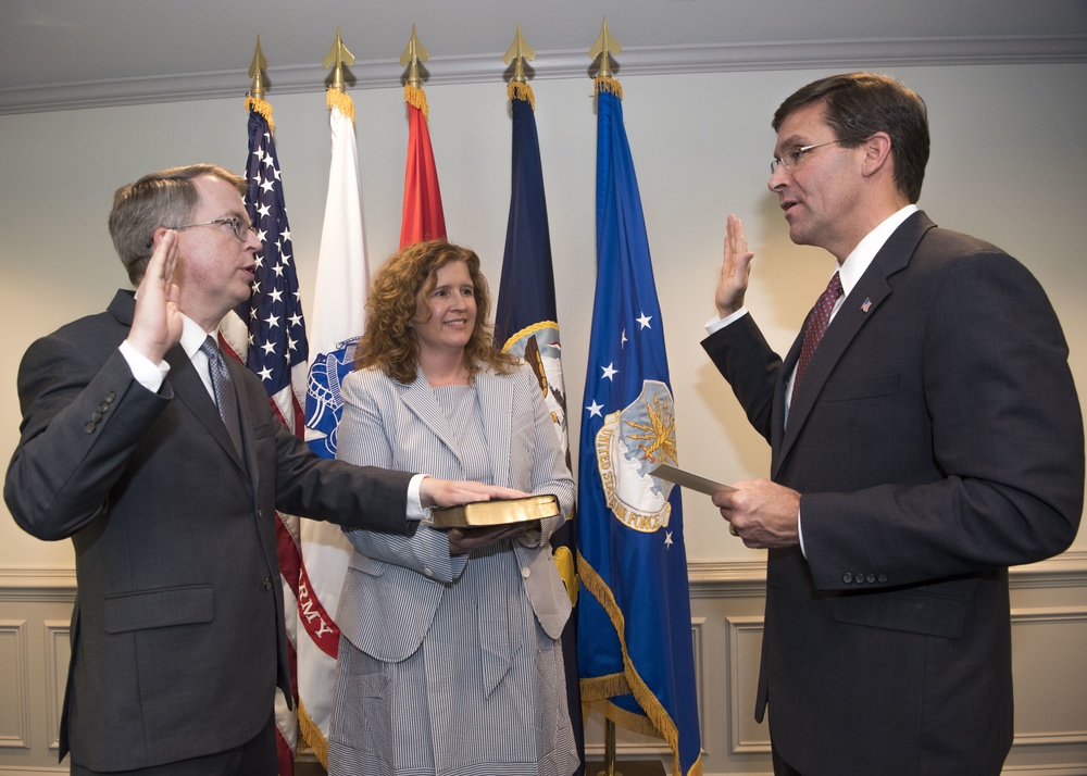Secretary of Defense Esper Swears in Deputy Secretary of Defense Norquist
