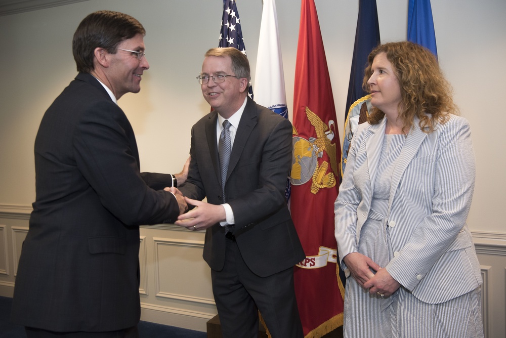 Secretary of Defense Esper Swears in Deputy Secretary of Defense Norquist