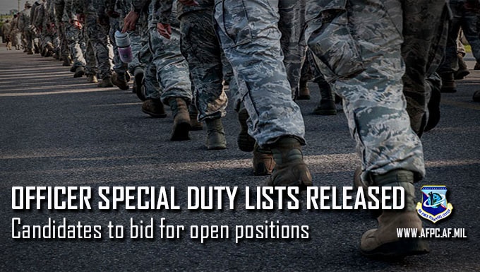 Air Force releases Officer Instructor and Recruiting Special Duty candidate lists