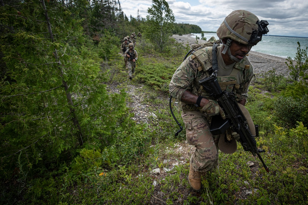 Latvian Army JTAC Soldiers train with Air National Guard Security Forces during Northern Strike 19