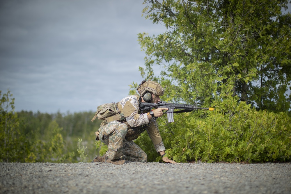 Latvian Army JTAC Soldiers train with Air National Guard Security Forces during Northern Strike 19