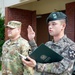 U.S. Army officer promotes ROK Army lieutenant