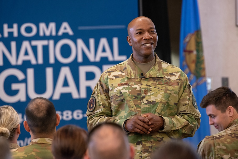 Chief Master Sgt. of the Air Force Kaleth O. Wright visits the 137th Special Operations Wing