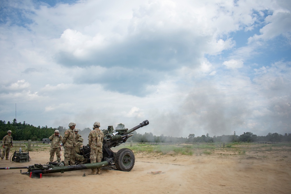 NY Army National Guard Artillerymen fire at Fort Drum