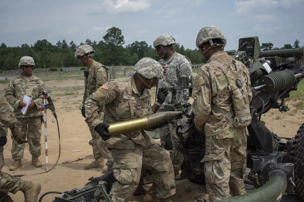 NY Army National Guard Artillerymen fire at Fort Drum