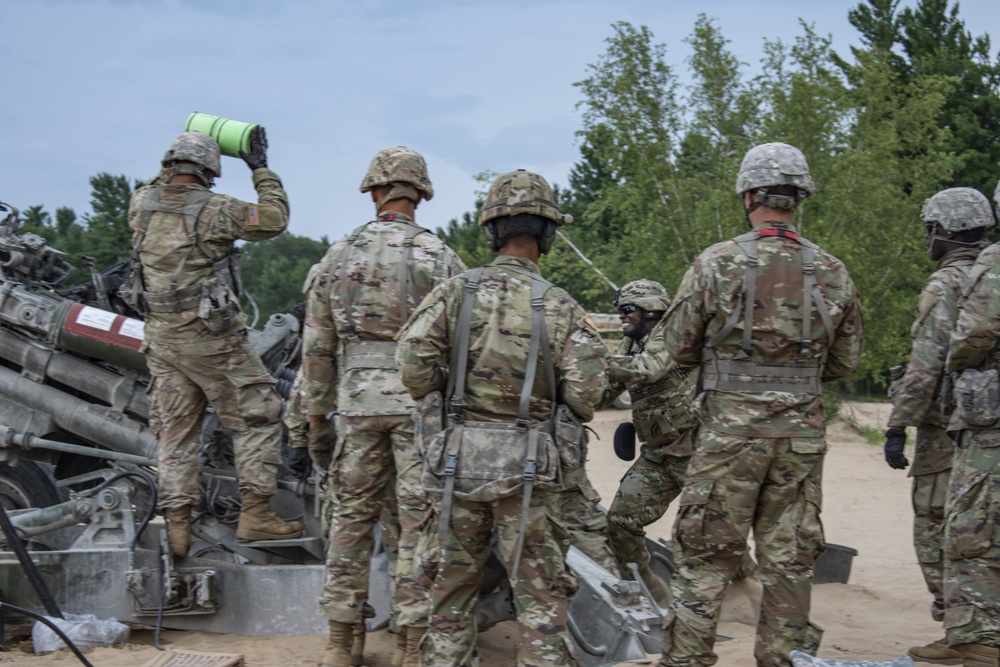 NY Army National Guard Artillerymen fire at Fort Drum