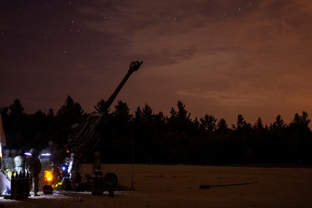 NY Army National Guard Artillerymen fire at Fort Drum