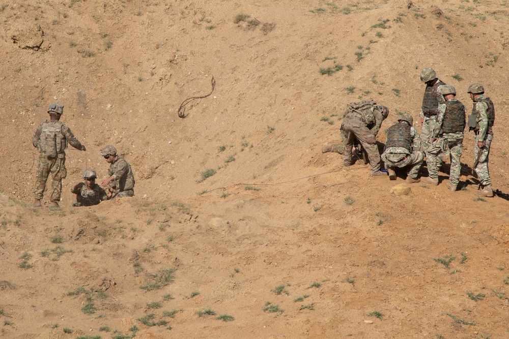 U.S. Army and Georgian Defense Force combat engineers train at a controlled demolition range