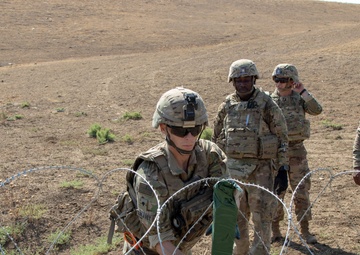 U.S. Army and Georgian Defense Force combat engineers train at a controlled demolition range