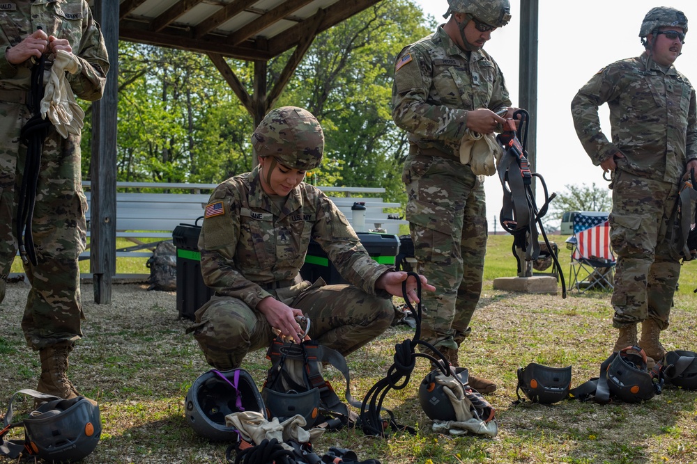 1157th Transportation Company train on air assault course